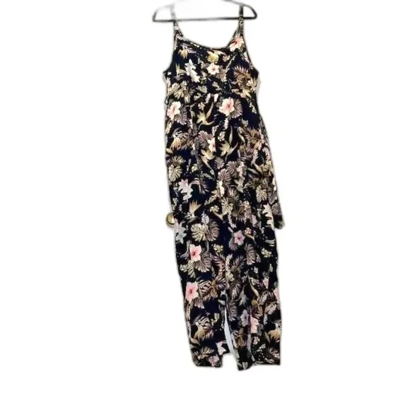 BloomChic Women's Plus Size 18-20 Blue Floral Jumpsuit Romper Casual - Picture 7 of 8